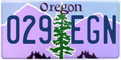 OR license plate 029EGN