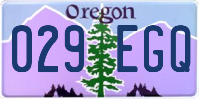 OR license plate 029EGQ
