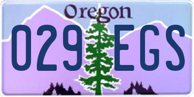 OR license plate 029EGS