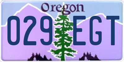 OR license plate 029EGT