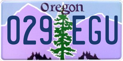 OR license plate 029EGU