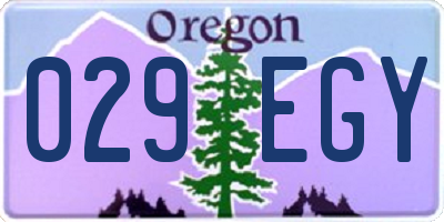 OR license plate 029EGY