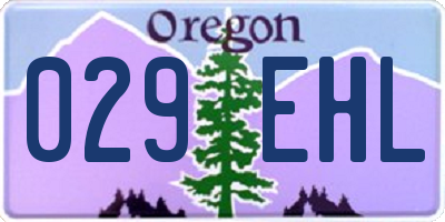 OR license plate 029EHL
