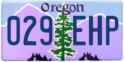 OR license plate 029EHP
