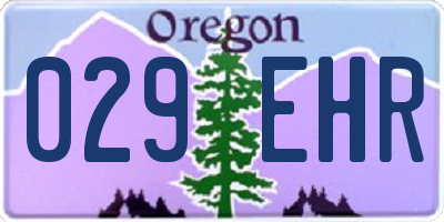 OR license plate 029EHR