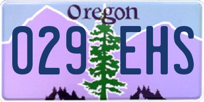 OR license plate 029EHS