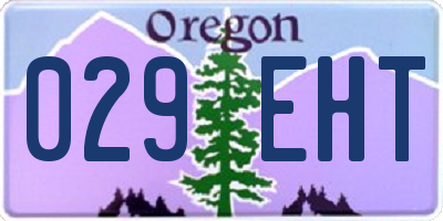 OR license plate 029EHT