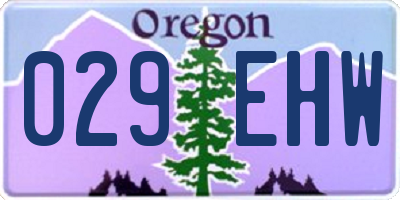 OR license plate 029EHW