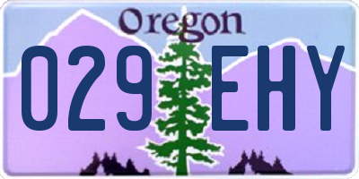 OR license plate 029EHY