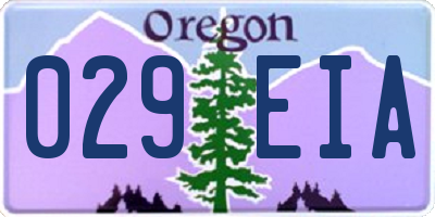 OR license plate 029EIA