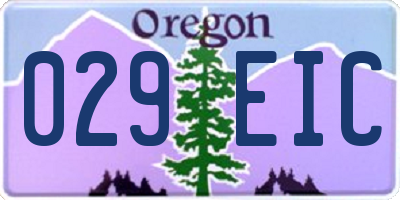 OR license plate 029EIC