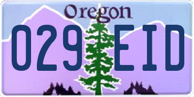 OR license plate 029EID