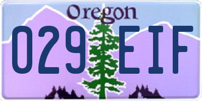 OR license plate 029EIF
