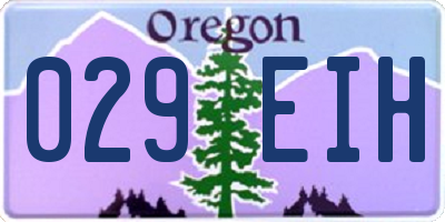 OR license plate 029EIH