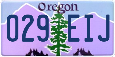 OR license plate 029EIJ