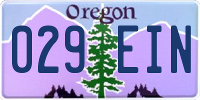 OR license plate 029EIN