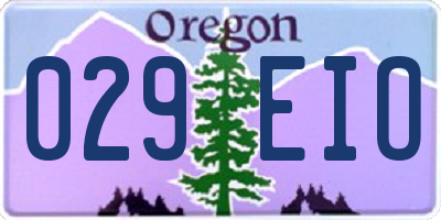 OR license plate 029EIO
