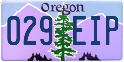 OR license plate 029EIP
