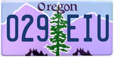 OR license plate 029EIU
