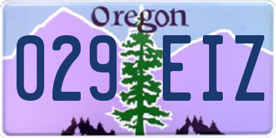 OR license plate 029EIZ