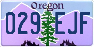OR license plate 029EJF