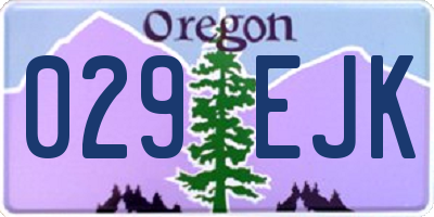 OR license plate 029EJK