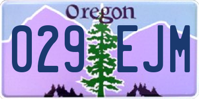 OR license plate 029EJM