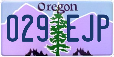 OR license plate 029EJP