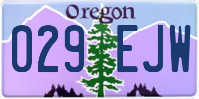 OR license plate 029EJW