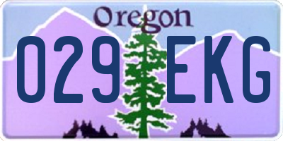 OR license plate 029EKG