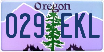 OR license plate 029EKL