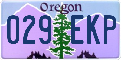 OR license plate 029EKP