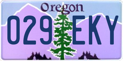 OR license plate 029EKY