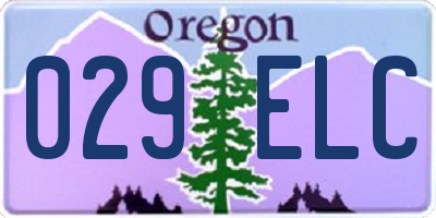 OR license plate 029ELC