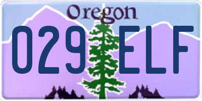 OR license plate 029ELF