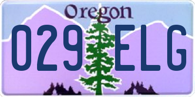 OR license plate 029ELG