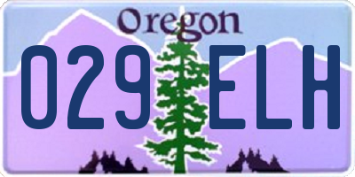 OR license plate 029ELH