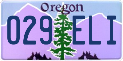 OR license plate 029ELI