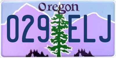 OR license plate 029ELJ