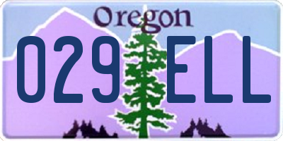 OR license plate 029ELL