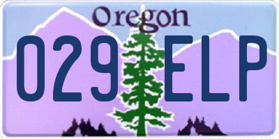 OR license plate 029ELP