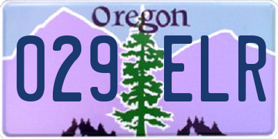 OR license plate 029ELR