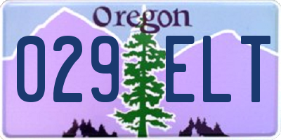 OR license plate 029ELT