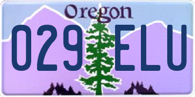 OR license plate 029ELU