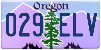 OR license plate 029ELV