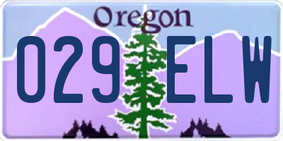 OR license plate 029ELW