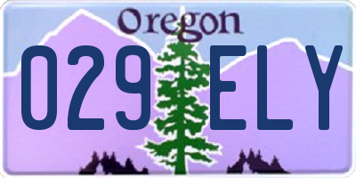 OR license plate 029ELY