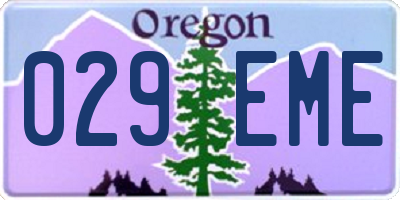 OR license plate 029EME
