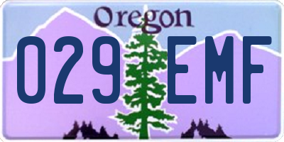 OR license plate 029EMF