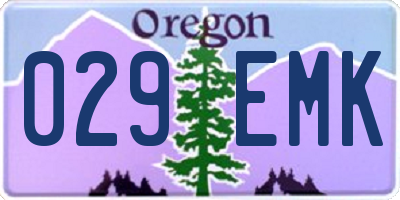 OR license plate 029EMK